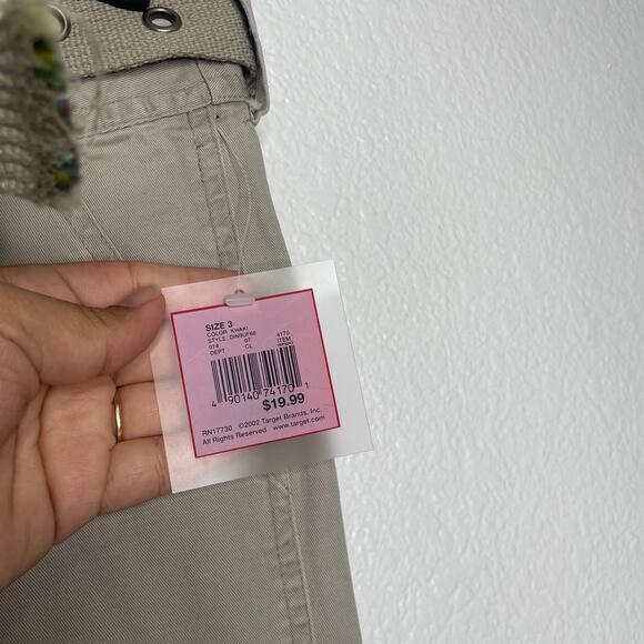 Mossimo Womens Pants Size 3 Khaki Capri Vintage Belted Y2K Casual Everyday Wear - Picture 7 of 13